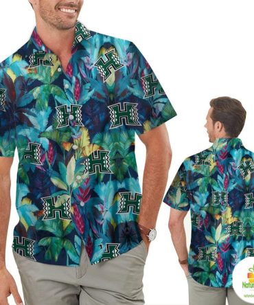 Hawaii Rainbow Warriors Shirt Floral Tropical Aloha Shirts