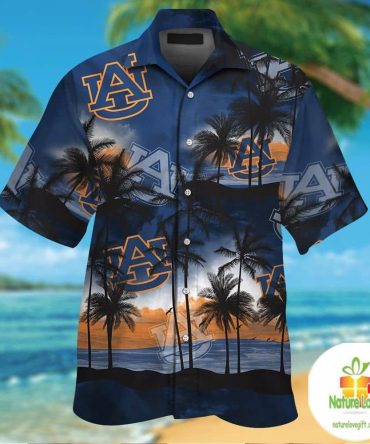 Hawaiian Auburn Tigers Aloha Shirt Short Sleeve Button Up