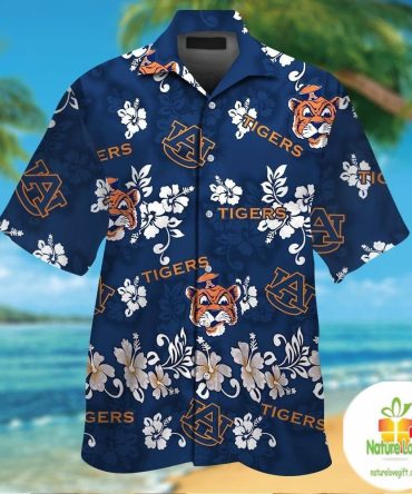 Hawaiian Auburn Tigers Aloha Shirt Short Sleeve Button Up Shirts