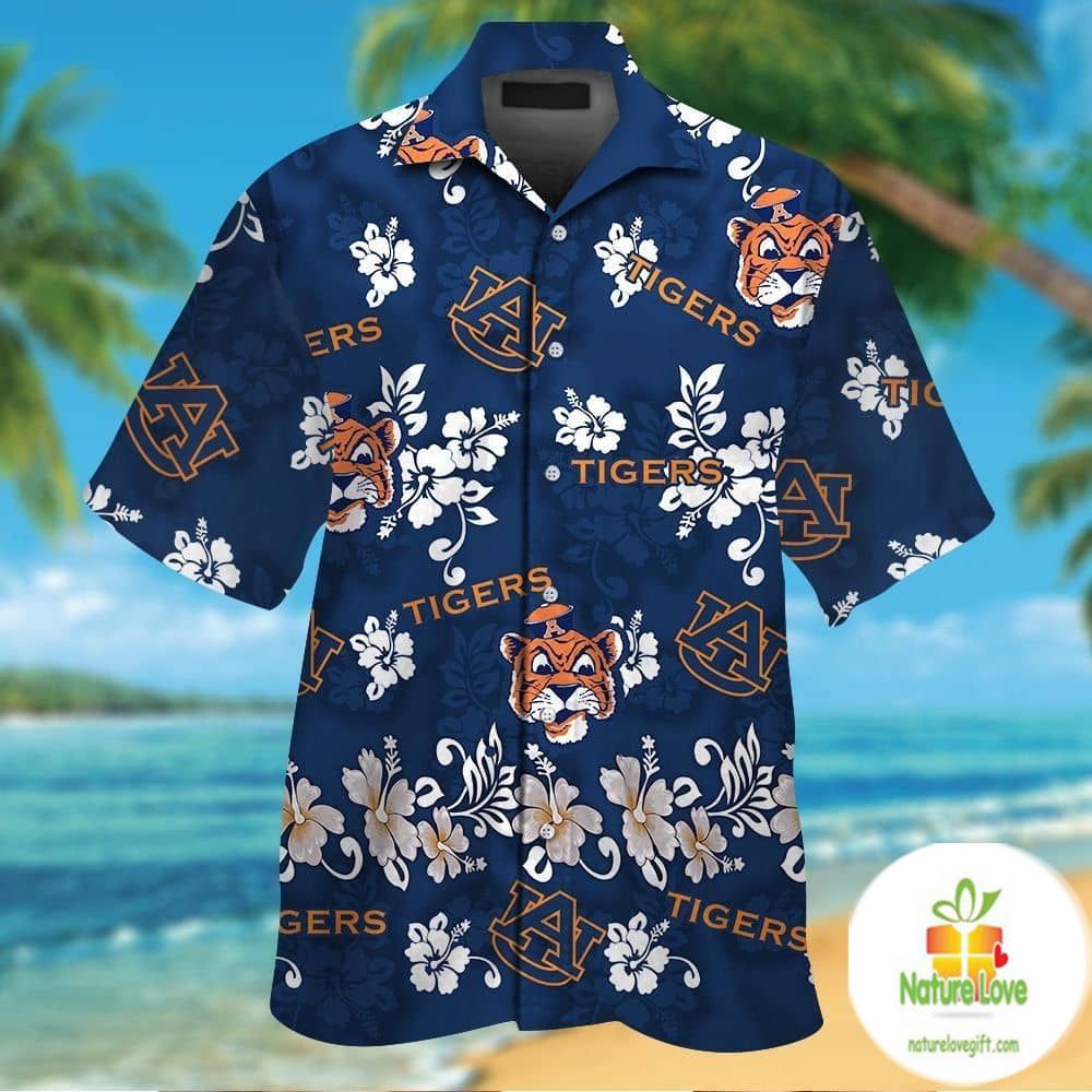 Hawaiian Auburn Tigers Aloha Shirt Short Sleeve Button Up Shirts
