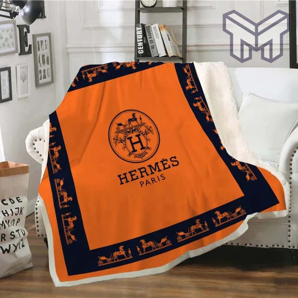 Hermes Orange Fashion Luxury Brand Fleece Blanket Comfortable Blanket