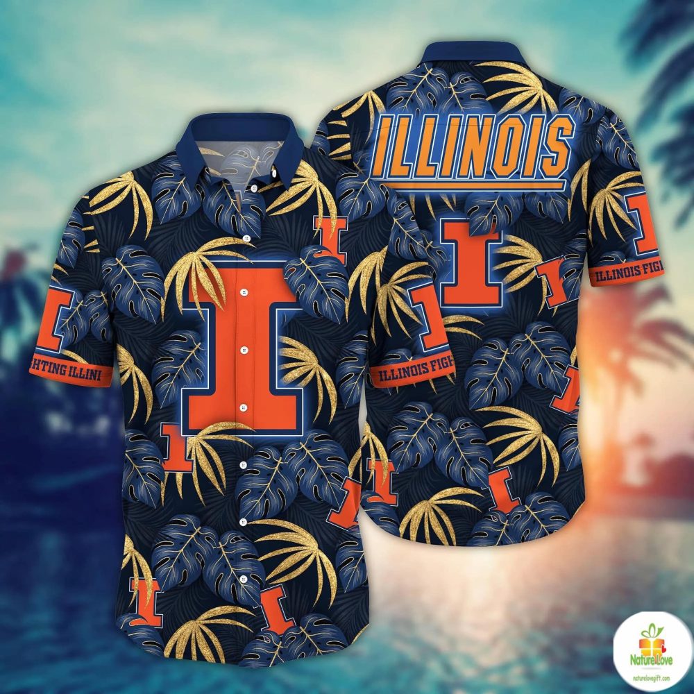 Illinois Fighting Illini Ncaa Hawaiian Shirt Aloha Beach Shirts
