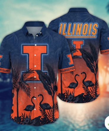 Illinois Fighting Illini Ncaa Hawaiian Shirt Leisuretime Aloha Shirt