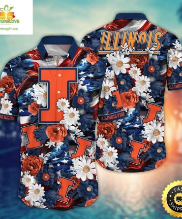 Illinois Fighting Illini Ncaa Hawaii Shirt Independence Day