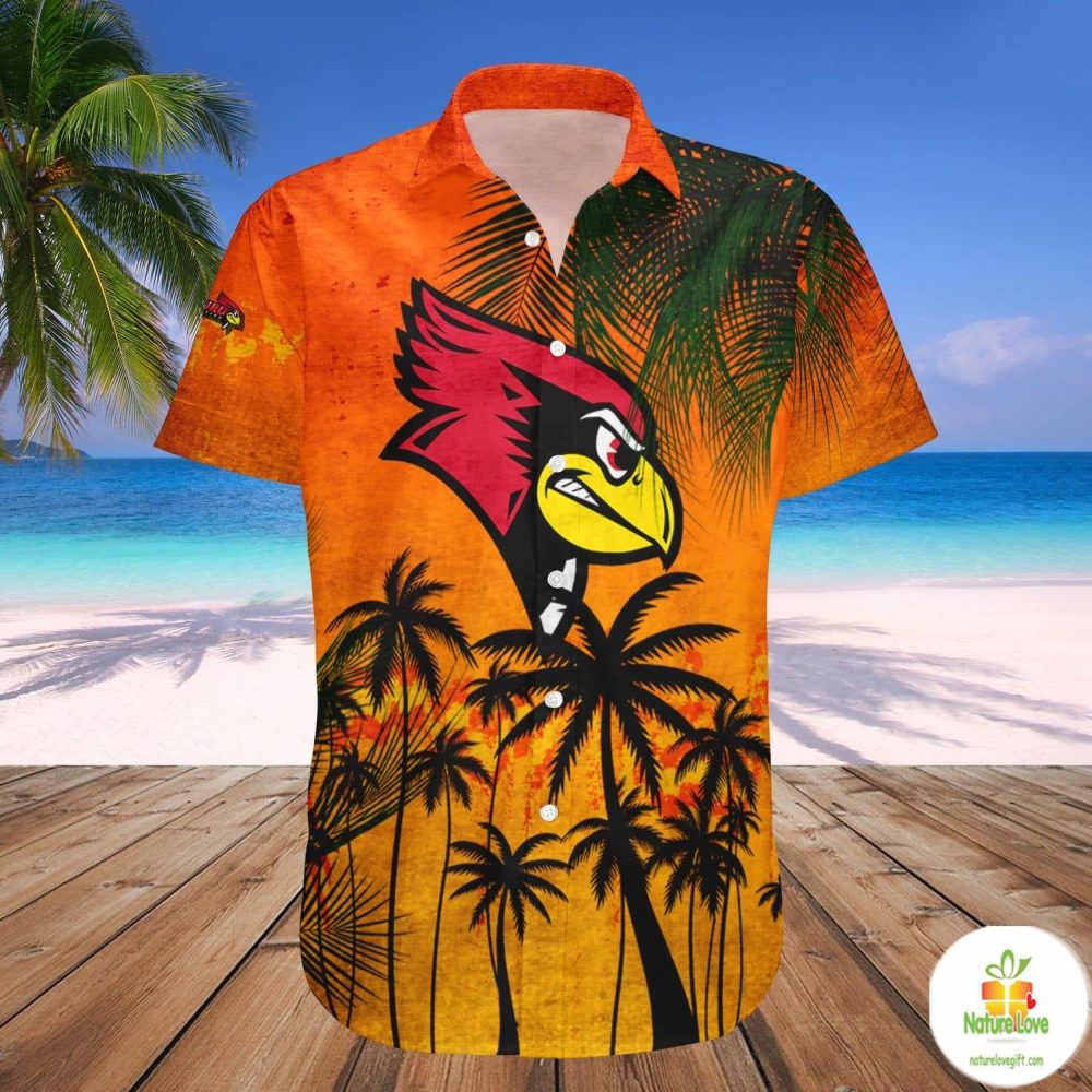 Illinois State Redbirds Hawaii Shirt Tropical Grunge Ncaa Aloha