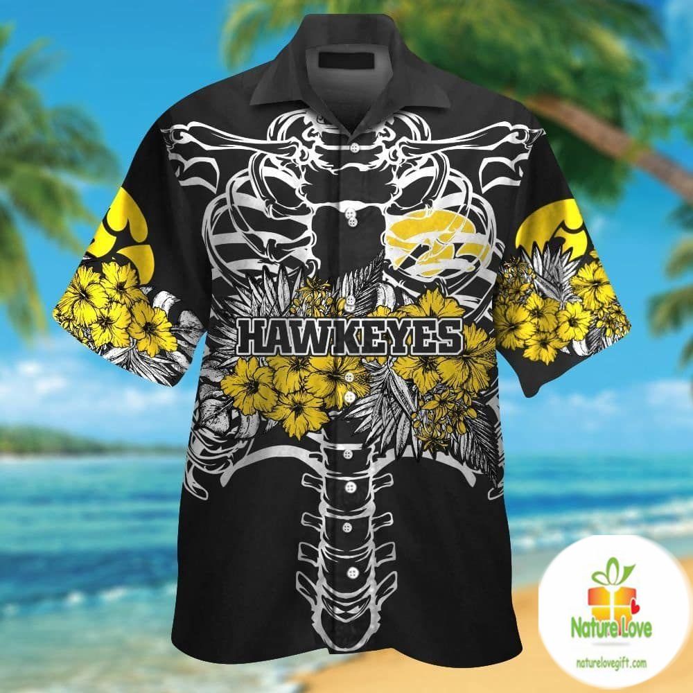 Iowa Hawkeyes Hawaiian Shirt Tropical Short Sleeve Button Up Shirts