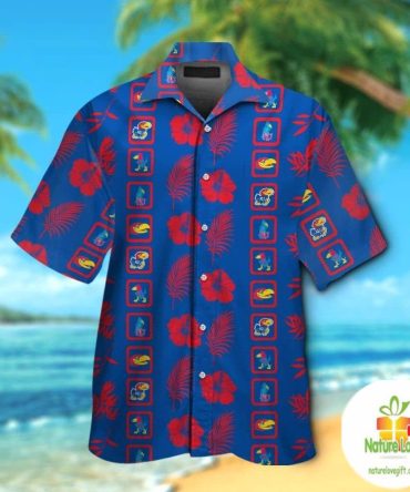 Kansas Jayhawks Hawaiian Shirt Short Sleeve Aloha Button Up Ver010