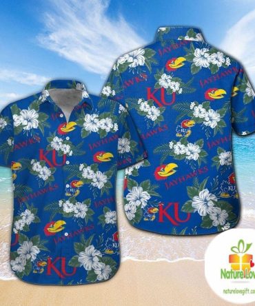 Kansas Jayhawks Hawaiian Shirt Short Sleeve Aloha Button Up Ver012