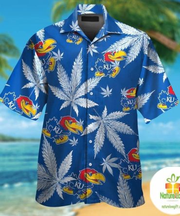 Kansas Jayhawks Hawaiian Shirt Short Sleeve Aloha Button Up Ver018