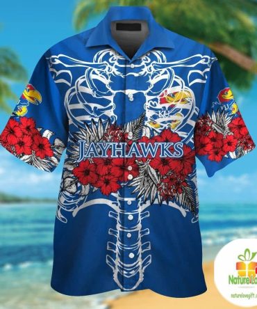 Kansas Jayhawks Hawaiian Shirt Short Sleeve Aloha Button Up Ver019