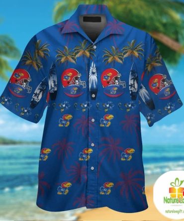 Kansas Jayhawks Hawaiian Shirt Short Sleeve Aloha Button Up Ver026