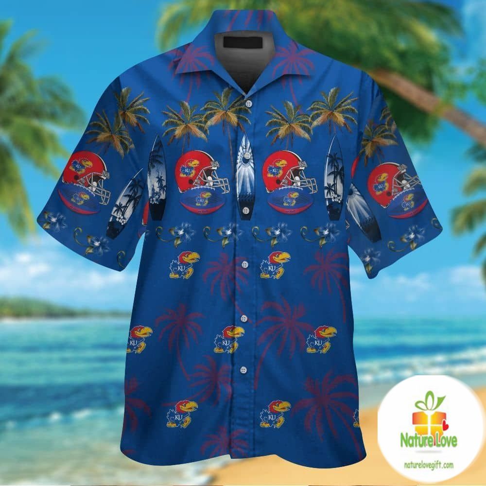 Kansas Jayhawks Hawaiian Shirt Short Sleeve Aloha Button Up Ver026