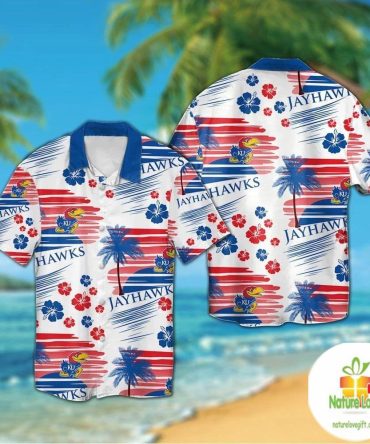 Kansas Jayhawks Hawaiian Shirt Aloha Short Sleeve Button Up Ver028
