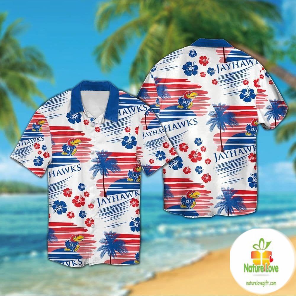 Kansas Jayhawks Hawaiian Shirt Aloha Short Sleeve Button Up Ver028