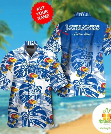 Kansas Jayhawks Hawaiian Shirt Short Sleeve Aloha Button Up Ver030
