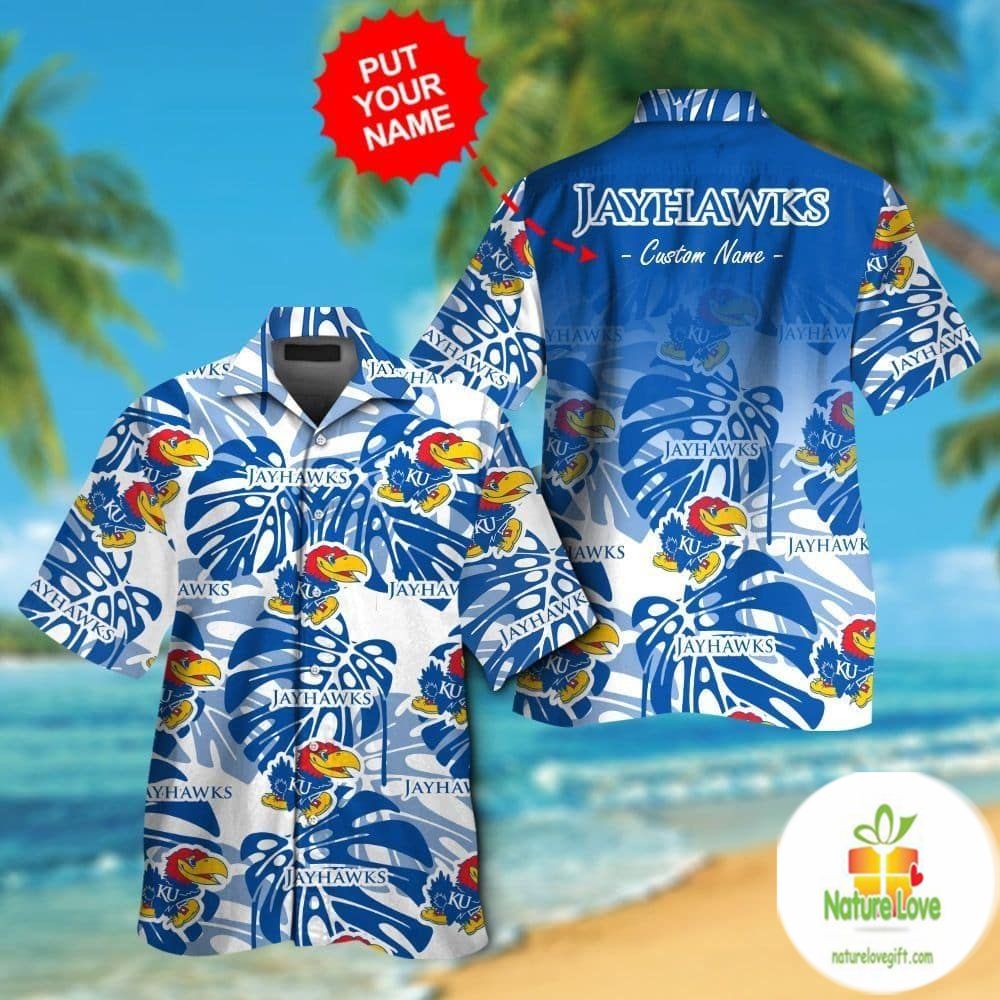 Kansas Jayhawks Hawaiian Shirt Short Sleeve Aloha Button Up Ver030