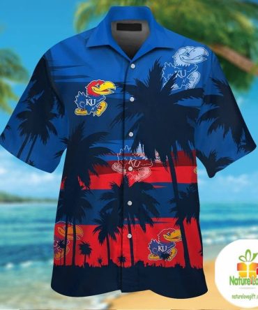 Kansas Jayhawks Hawaiian Shirt Short Sleeve Aloha Button Up Ver07
