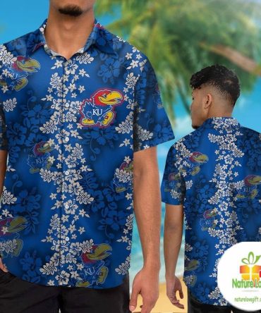 Kansas Jayhawks Hawaiian Shirt Short Sleeve Aloha Button Up Ver08