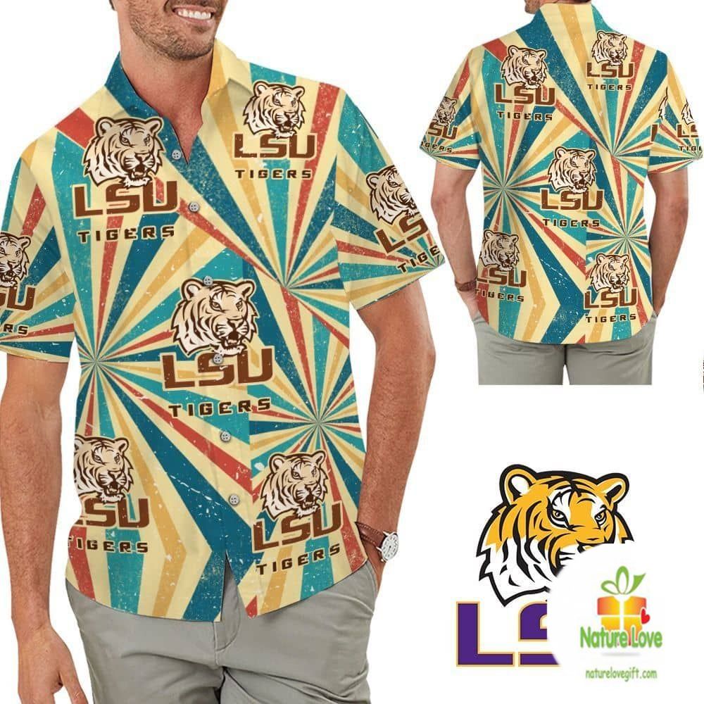 Lsu Tigers Hawaiian Shirt Retro Vintage Aloha Shirt For Men Women