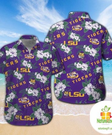 Lsu Tigers Hawaiian Shirt Short Sleeve Button Up Aloha Tropical Ver012