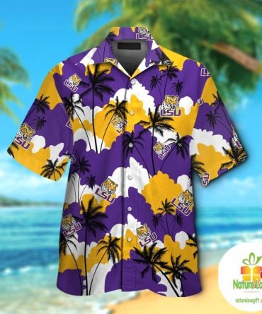 Lsu Tigers Hawaiian Shirt Aloha Short Sleeve Button Up Ver05 Hws Favjer