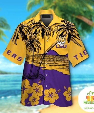 Lsu Tigers Hawaiian Shirt Short Sleeve Button Up Aloha Tropical Ver06