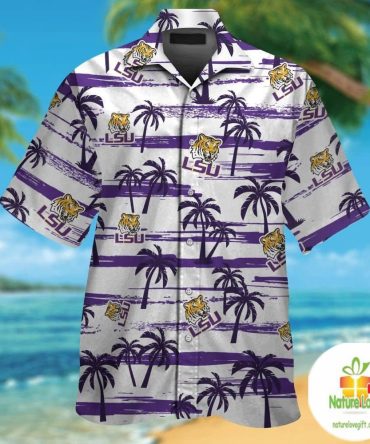 Lsu Tigers Hawaiian Shirt Short Sleeve Button Up Tropical Aloha Ver08
