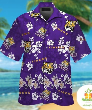 Lsu Tigers Hawaiian Shirt Tropical Short Sleeve Button Up Aloha Shirts