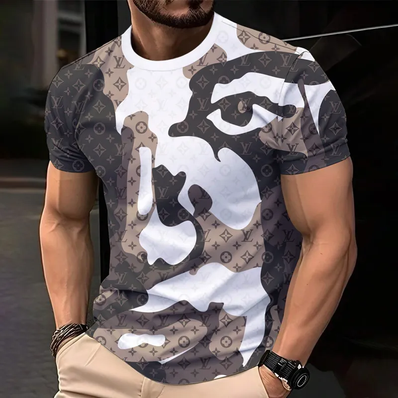 Louis Vuitoon Lv 3D Printed T-Shirt Limited Edition 2026 - Lx-Tslv2025071