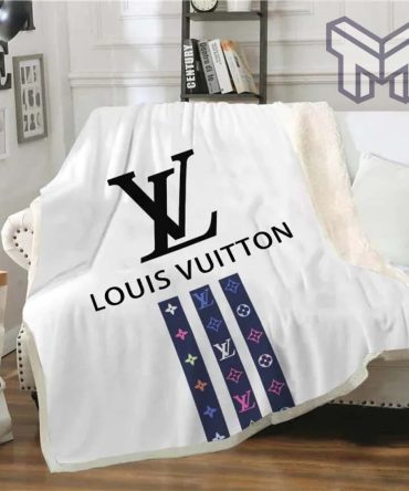 Louis Vuitton White Fashion Luxury Brand Fleece Blanket Comfortable Blanket