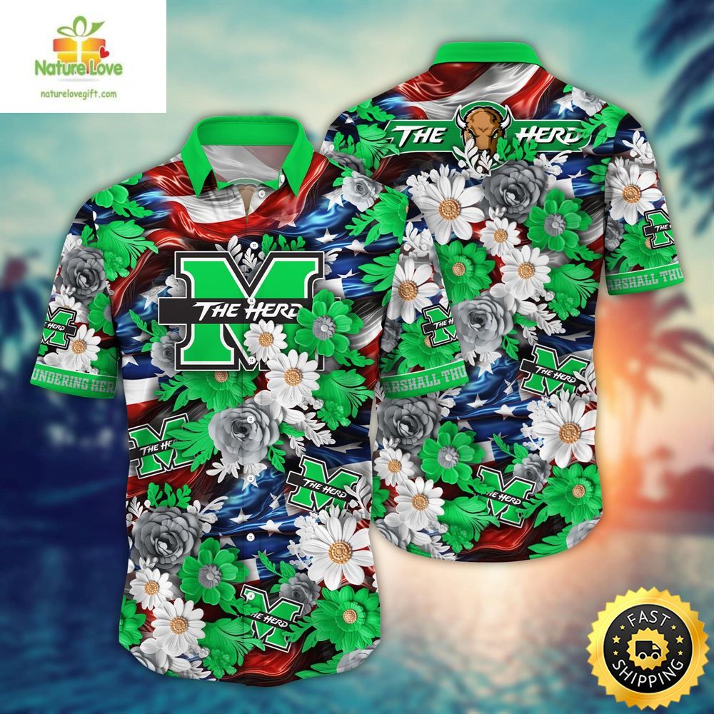 Marshall Thundering Herd Ncaa3 Hawaii Shirt Independence Day