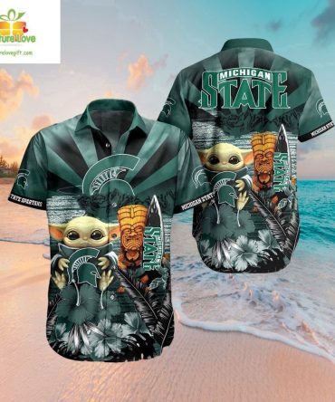 Michigan State Spartans Baby Yoda Ncaa Hawaiian Shirt