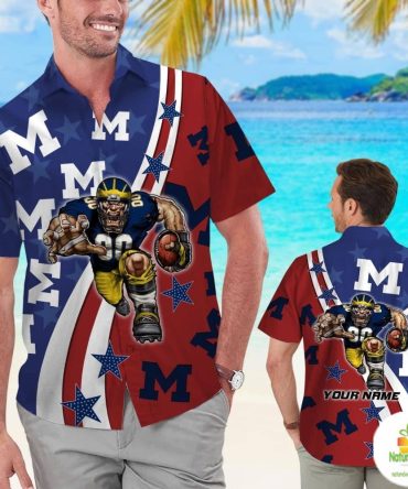 Michigan Wolverines Floral Hawaiian Shirt Tropical Aloha Shirts
