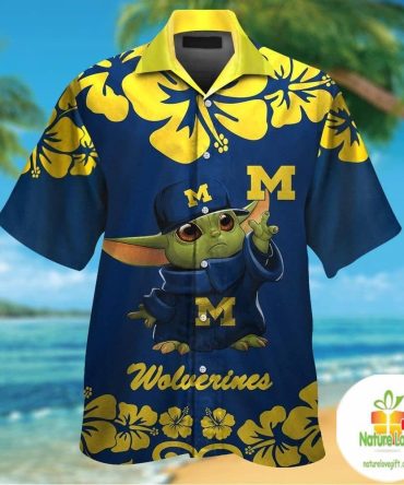Michigan Wolverines Baby Yoda Hawaiian Shirt
