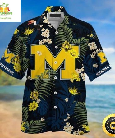 Michigan Wolverines Hawaiian Shirt Beach Gift For Sports Lovers