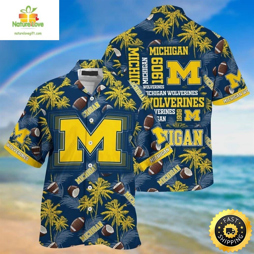 Michigan Wolverines Hawaiian Shirt Gift For Beach Vacation