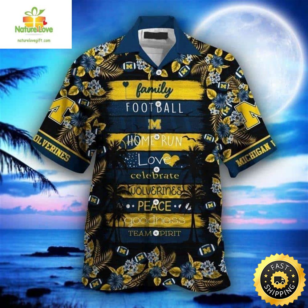 Michigan Wolverines Hawaiian Shirt Gift For College Football Fans