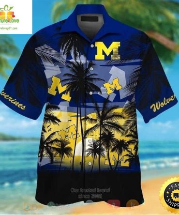 Michigan Wolverines Hawaiian Shirt Vintage Gift For Beach Lovers