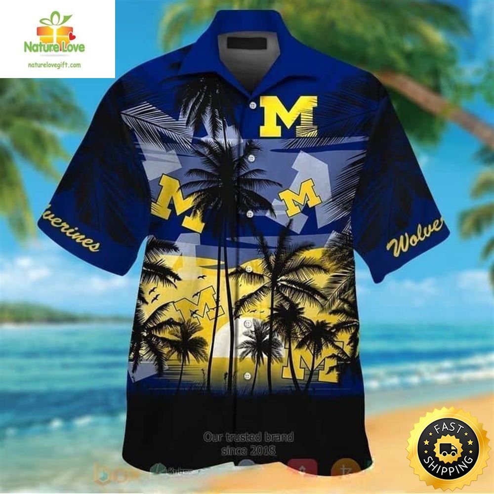 Michigan Wolverines Hawaiian Shirt Vintage Gift For Beach Lovers