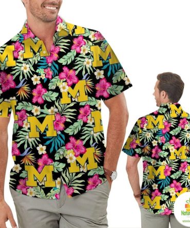 Michigan Wolverines Hawaiian Shirt Aloha Hibiscus Shirts