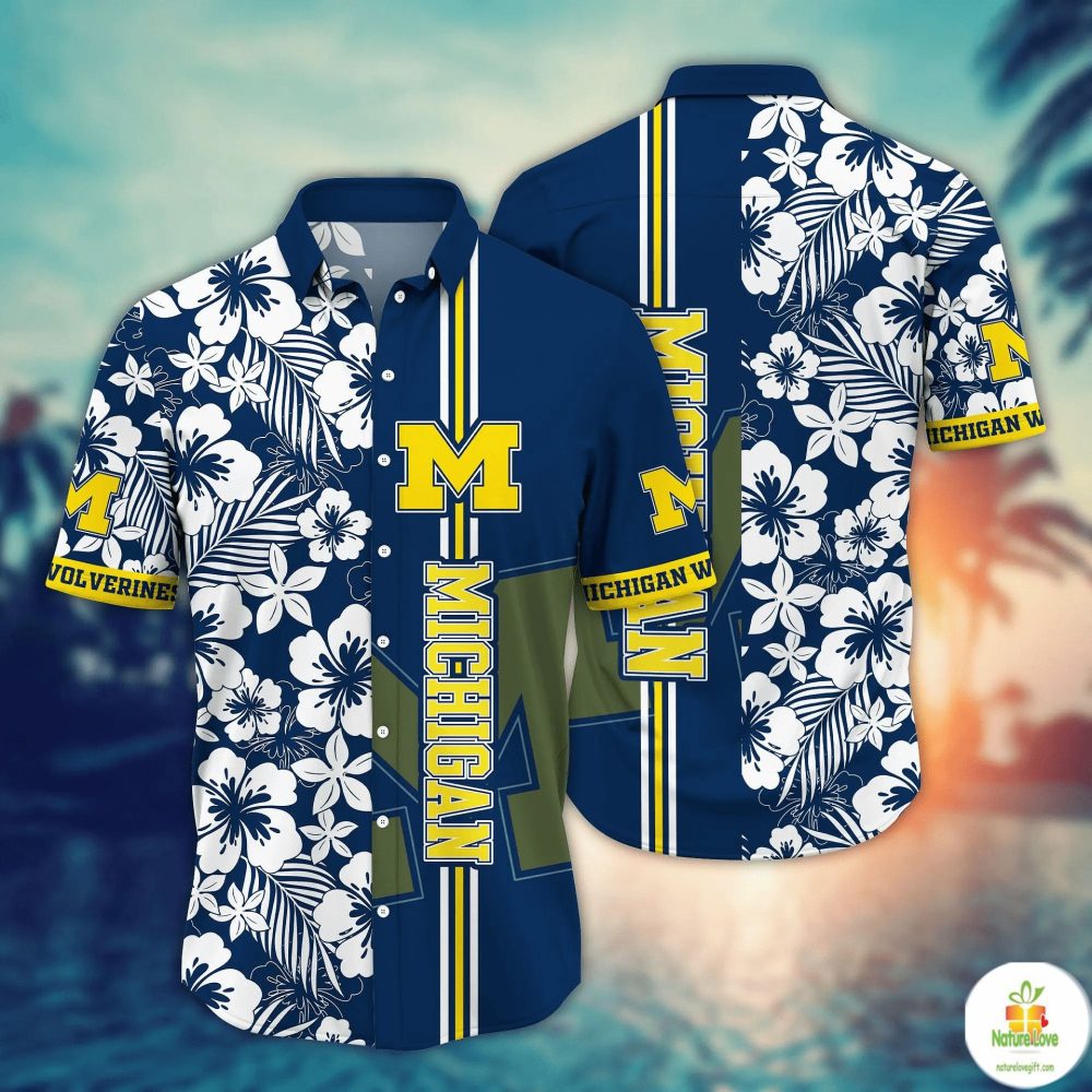 Michigan Wolverines Ncaa Hawaiian Shirt Aloha Firefliestime Design