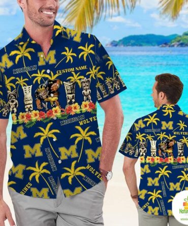 Michigan Wolverines Hawaiian Shirt Personalized Aloha Shirts
