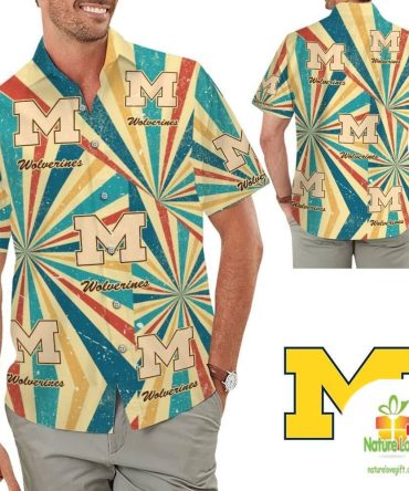 Michigan Wolverines Vintage Hawaiian Shirt Beach Summer Aloha