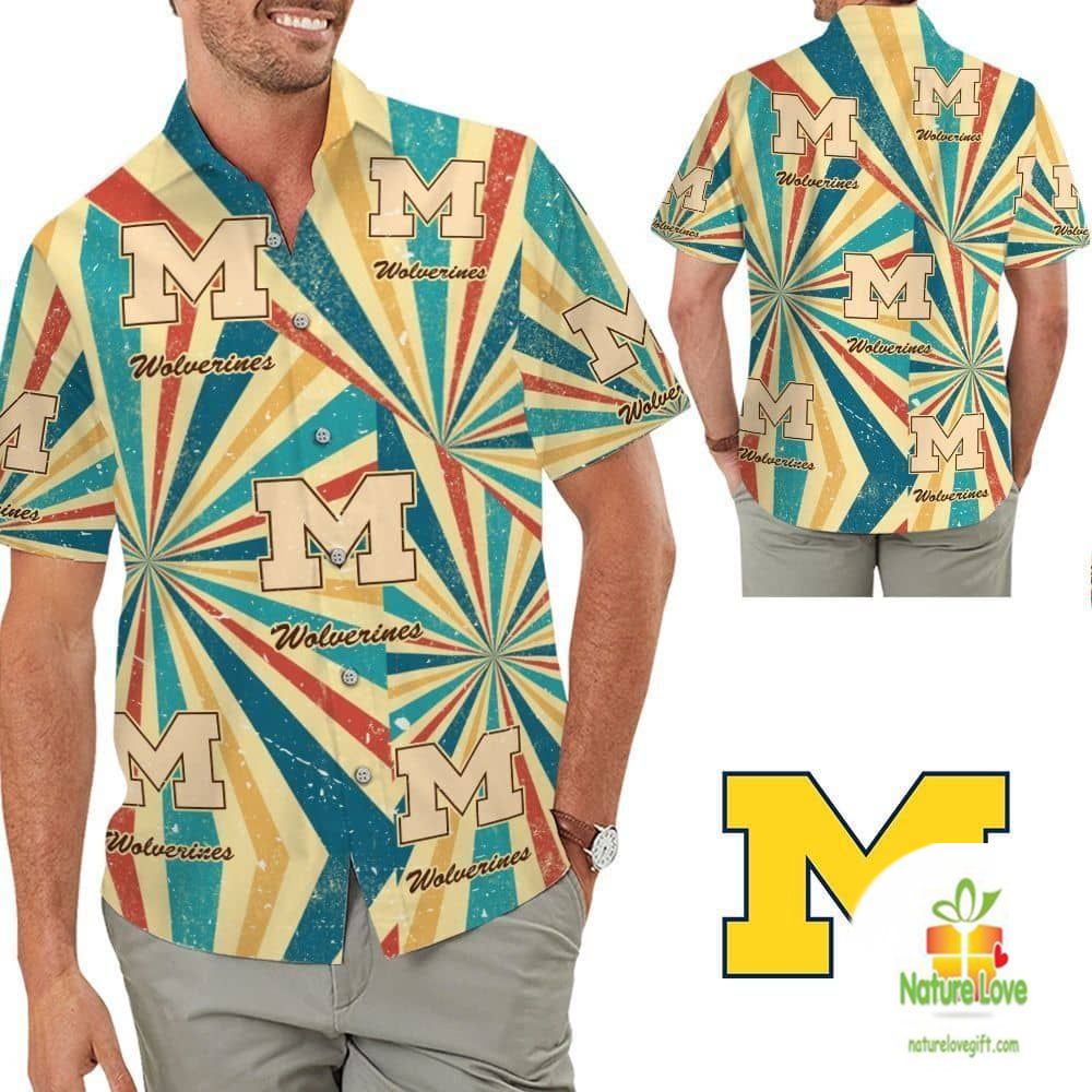 Michigan Wolverines Vintage Hawaiian Shirt Beach Summer Aloha