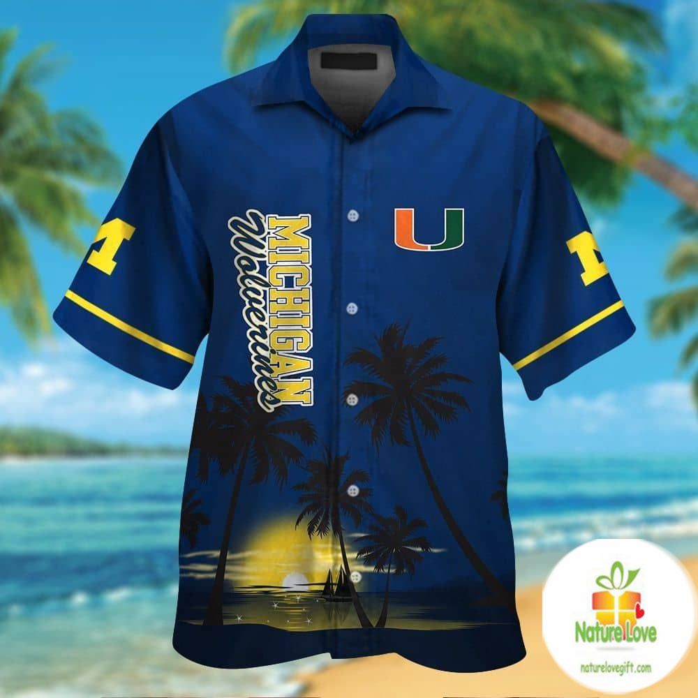 Michigan Wolverines Hawaiian Shirt Short Sleeve Aloha Button Up Ver04
