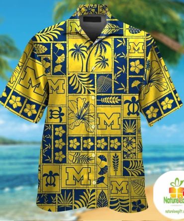 Michigan Wolverines Hawaiian Shirt Tropical Short Sleeve Aloha
