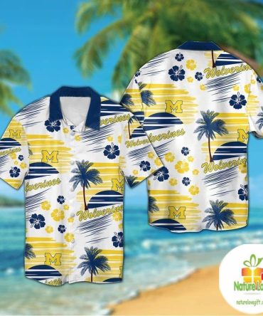 Michigan Wolverines Hawaiian Shirt Short Sleeve Aloha Button Up Ver07