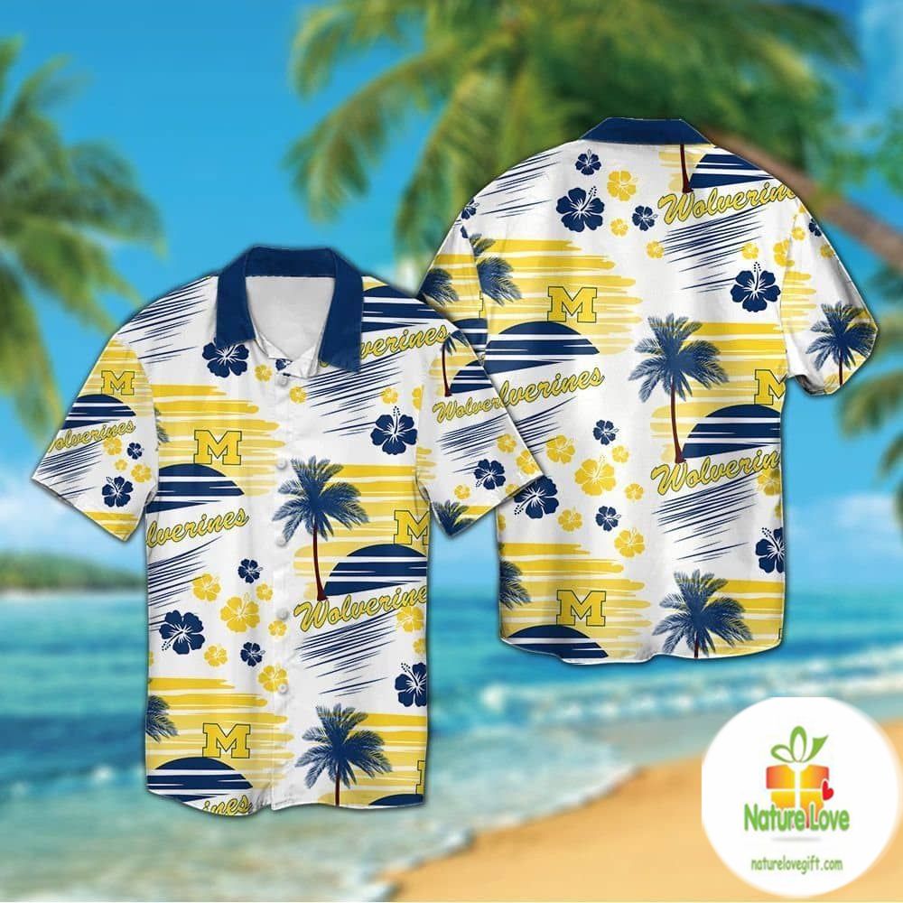 Michigan Wolverines Hawaiian Shirt Short Sleeve Aloha Button Up Ver07
