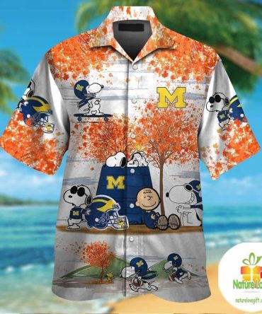 Michigan Wolverines Hawaiian Shirt Snoopy Autumn Short Sleeve Aloha