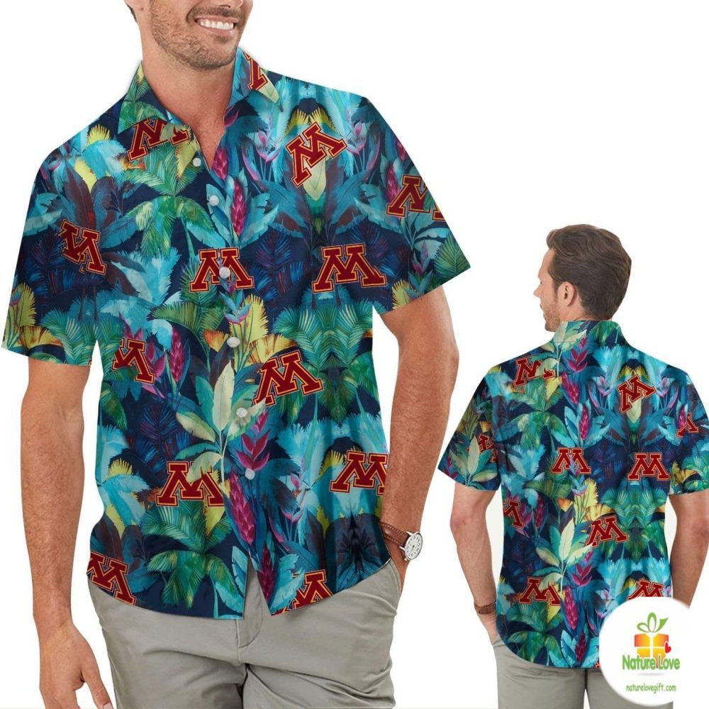 Golden Gophers Floral Hawaiian Shirt Trendy Aloha Design Shirts